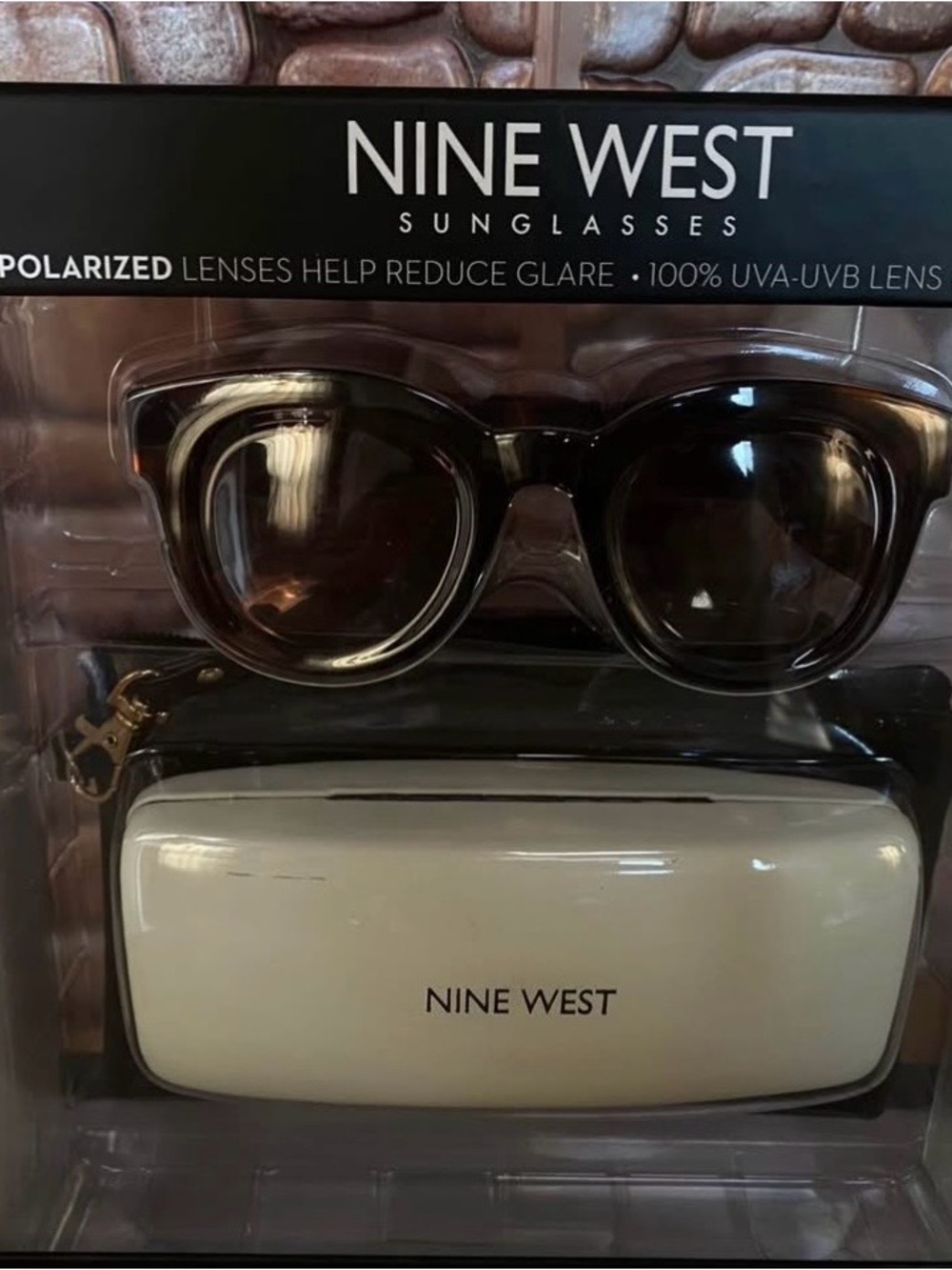 Nine West Brown Rounded Polarized Women’s Sunglasses